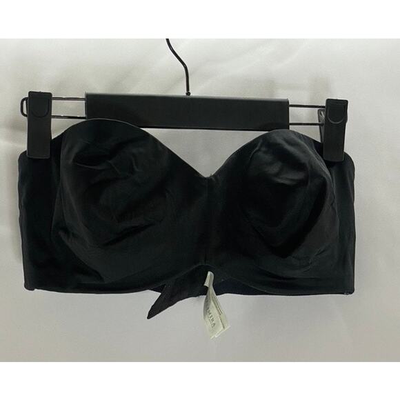 DELMIRA Women's Black Strapless Minimizer Seamless Bandeau Unlined Bra SZ 36C - Picture 1 of 10